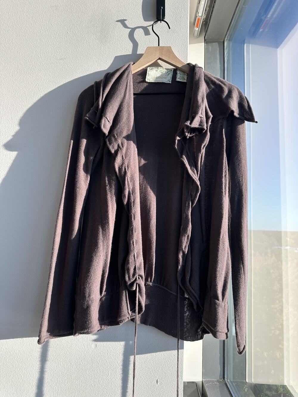 Sparrow Anthropologie Brown Mauze Cotton Blend Cardigan Sweater Sz S